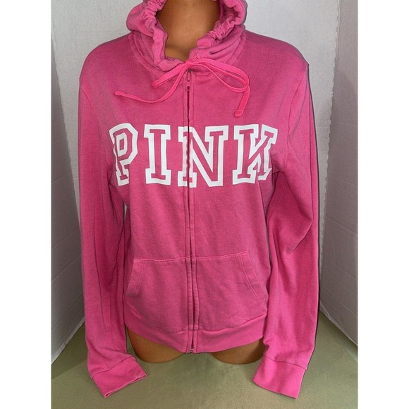 Vintage Victoria’s Secret zip love pink hoodie sweatshirt Top SM - Picture 4 of 9
